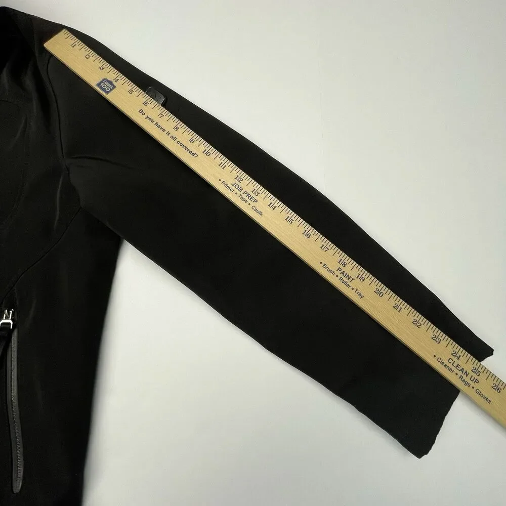 Tumi  T-Tech Black Jacket Hidden Hood Full Zip Pockets Men's Size Large